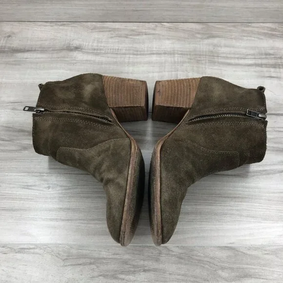 Madewell Booties Womens 6.5 Brenner Brown Suede Heeled Ankle Boots - Picture 7 of 11